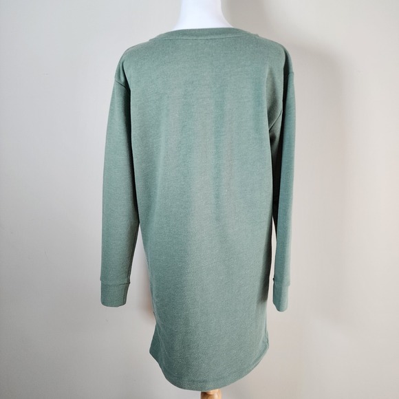 LOLE SIKA Sweatshirt Dress Womens Small Laurel Wreath Heather Green Zip Pilling - Picture 8 of 16